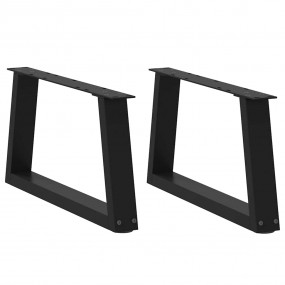 Dining Table Leg Set of 2 Black Powder-coated steel Lar...