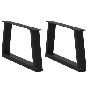 Dining Table Leg Set of 2 Black Powder-coated steel Sta...