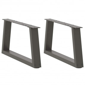 Dining Table Leg Set of 2 Anthracite Powder-coated stee...