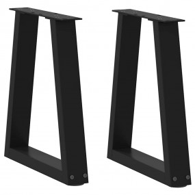 Dining Table Leg Set of 2 Black Powder-coated steel Med...