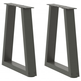 Dining Table Leg Set of 2 Anthracite Steel Standard