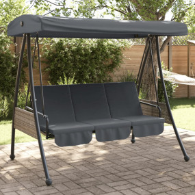 Garden Swing Bench Dark grey Powder-coated steel Large