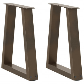 Dining Table Leg Set of 2 Natural steel Powder-coated s...
