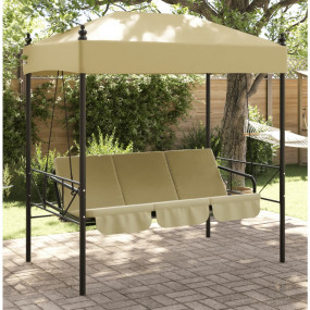 Garden Swing Bench Sand Powder-coated steel, Polyester ...