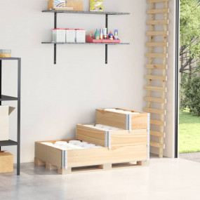 Raised Bed Natural Wood Solid Pine Wood Medium Stackabl...