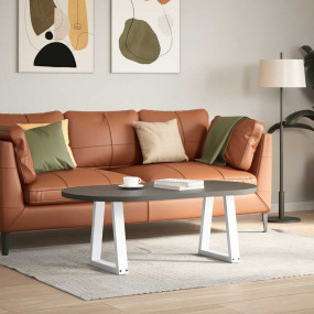 Dining Table Leg Set of 2 White Powder-Coated Steel Sta...