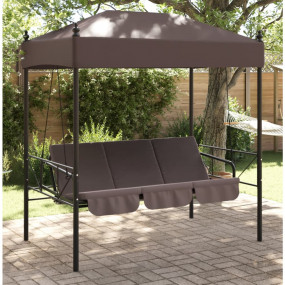 Garden Swing Bench Coffee brown Powder-coated steel, Po...