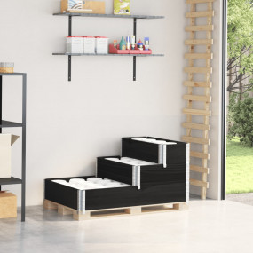 Raised Bed Black Solid pine wood 47.2 x 31.5 x 23.8 in ...