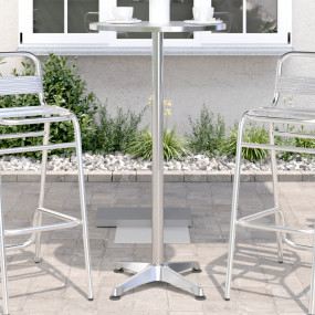 Outdoor Bar Table Silver Aluminum, Stainless Steel Smal...