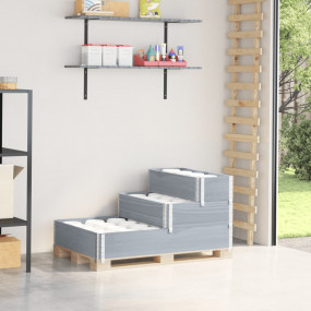 Raised Bed Grey Solid Pine Wood Medium Foldable Raised ...