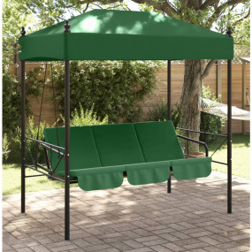 Garden Swing Bench Green Powder-Coated Steel Large