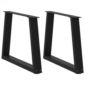 Dining Table Leg Set of 2 Black Powder-coated steel Med...