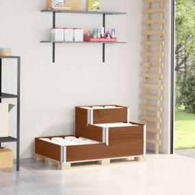 Raised Bed Brown Solid pine wood Large Foldable Raised ...