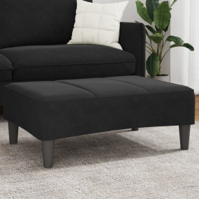 Footstool Black Velvet (100% polyester), plywood, plast...