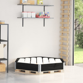 Raised Bed Black Solid Pine Wood Large (63.0 in) Stacka...
