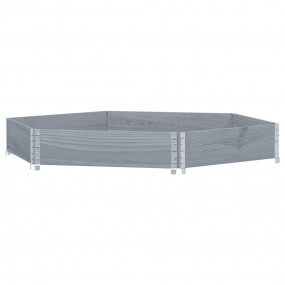 Raised Bed Grey Solid Pine Wood 63.0 in x 63.0 in Folda...