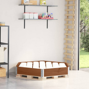 Raised Bed Brown Solid pine wood, Galvanized metal Medi...