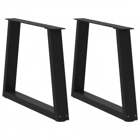 Dining Table Leg Set of 2 Black Powder-coated steel Lar...