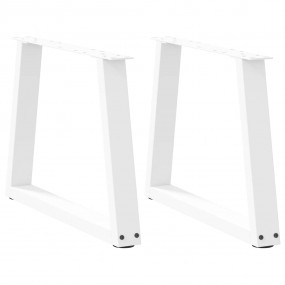 Dining Table Leg Set of 2 White Powder-coated steel Med...