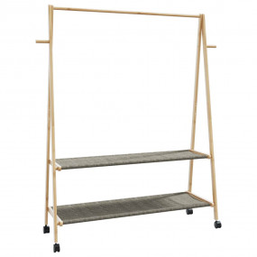 Clothes Rack Natural Bamboo Bamboo, Fabric 52.0 x 17.9 ...