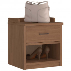 Hallway Bench Walnut Solid Pine Wood, Engineered Wood C...