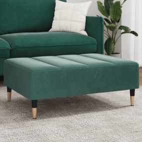 Footstool Dark Green Velvet (100% polyester), plywood, ...