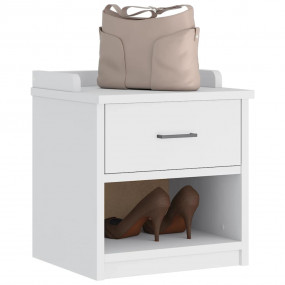 Hallway Bench White Solid pinewood, engineered wood Com...