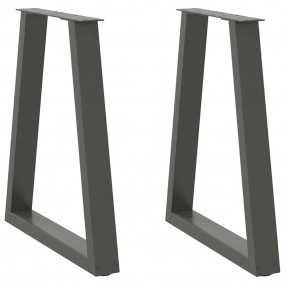 Coffee Table Leg Set of 2 Anthracite Powder-coated stee...