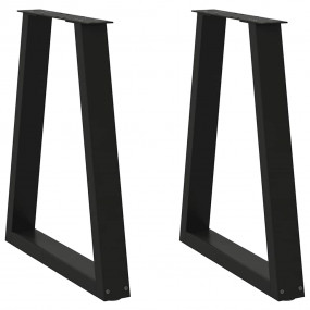 Coffee Table Leg Set of 2 Black Powder-coated steel
