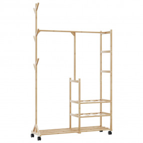 Clothes Rack Natural Bamboo Bamboo 39.4 x 15.0 x 69.1 i...