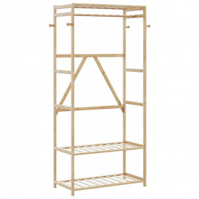 Clothes Rack Bamboo 31.5 x 15.7 x 68.9 in Bamboo Clothe...