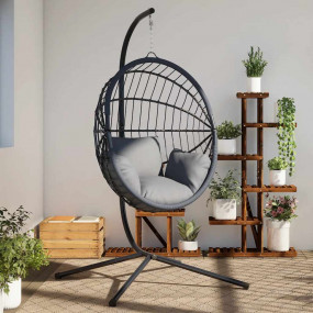 Hanging Egg Chair Stand Anthracite Steel Standard Porta...