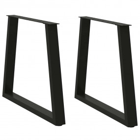 Dining Table Leg Set of 2 Black Powder-coated steel Sta...