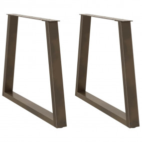 Dining Table Leg Set of 2 Natural steel Powder-coated s...