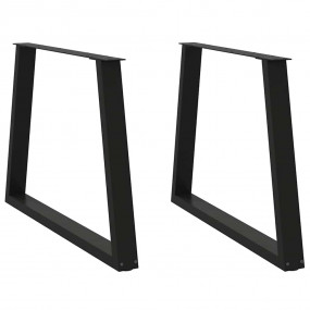 Dining Table Leg Set of 2 Black Powder-coated steel 35....