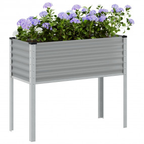 Garden Planter Grey Steel Large Durable Garden Planter