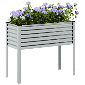 Garden Planter Silver Galvanized steel 39.4 x 16.1 x 35...