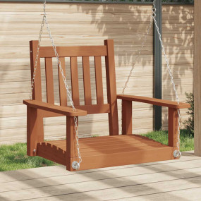 Garden Swing Chair Brown Solid Fir Wood, Galvanized Iro...