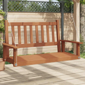 Garden Swing Bench Brown Solid fir wood 2-seater