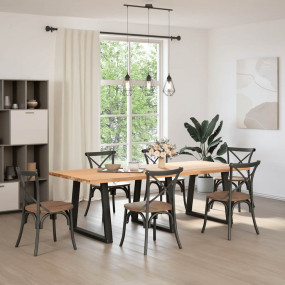Dining Table Leg Set of 3 Black Powder-coated steel 31....