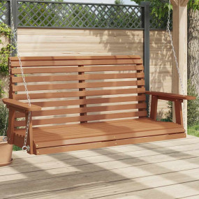 Garden Swing Bench Brown Solid Fir Wood Standard Ergono...