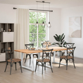 Dining Table Leg Set of 3 White Powder-coated steel 35....