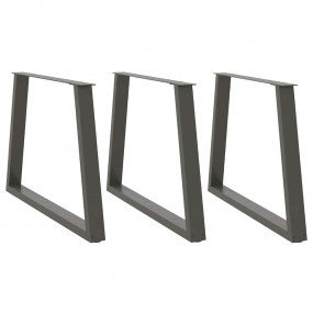 Dining Table Leg Set of 3 Anthracite Powder-coated stee...