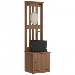 Hall Tree Walnut Solid pinewood, engineered wood Hall T...