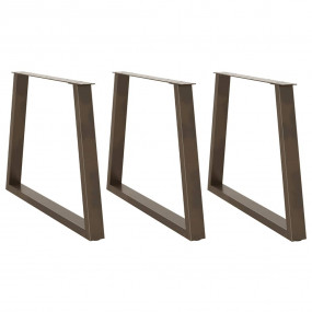 Dining Table Leg Set of 3 Natural steel Powder-coated s...