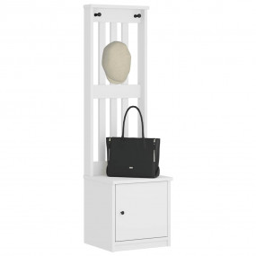 Hall Tree White Solid pine wood, engineered wood Hall T...