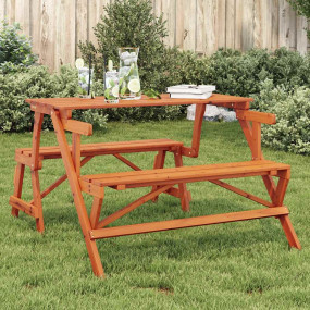 Picnic Table With Bench Brown Solid fir wood Medium