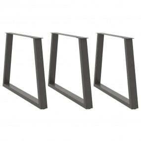 Dining Table Leg Set of 3 Anthracite Powder-coated stee...