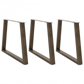 Dining Table Leg Set of 3 Natural steel Powder-coated s...