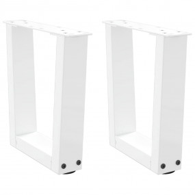 Dining Table Leg White Powder-Coated Steel Medium Adjus...